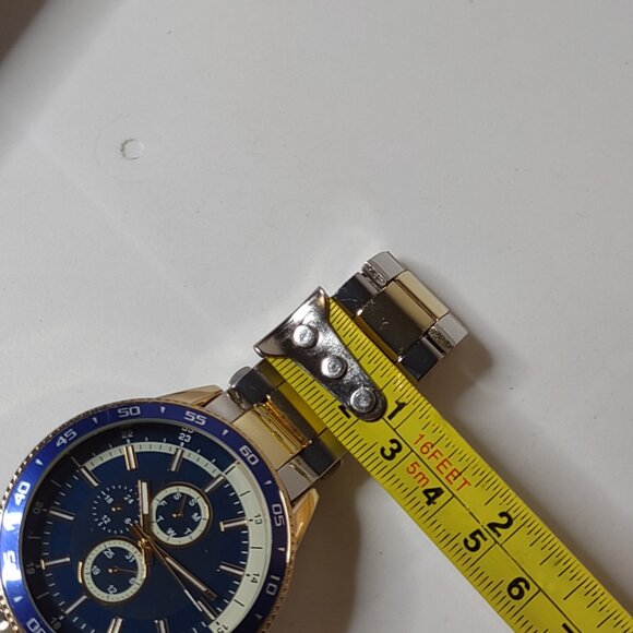 8 Inch Blue Watch With Two Tone Band - Picture 11 of 12